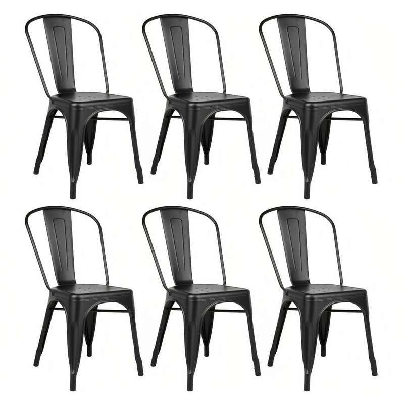 Metal stackable chair outdoor/indoor use-Black