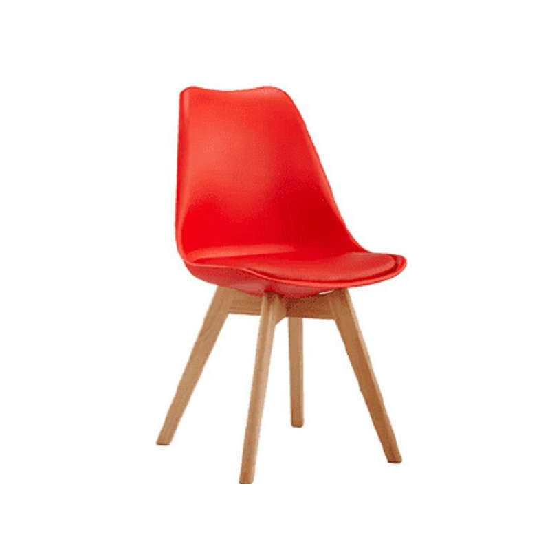 Classy Padded Retro Plastic Dining Chair - Red