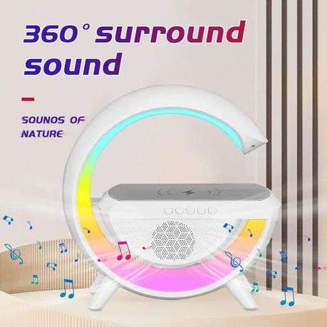 3in1 Rainbow Atmosphere Desk Lamp Wireless Charger with Bluetooth Speaker