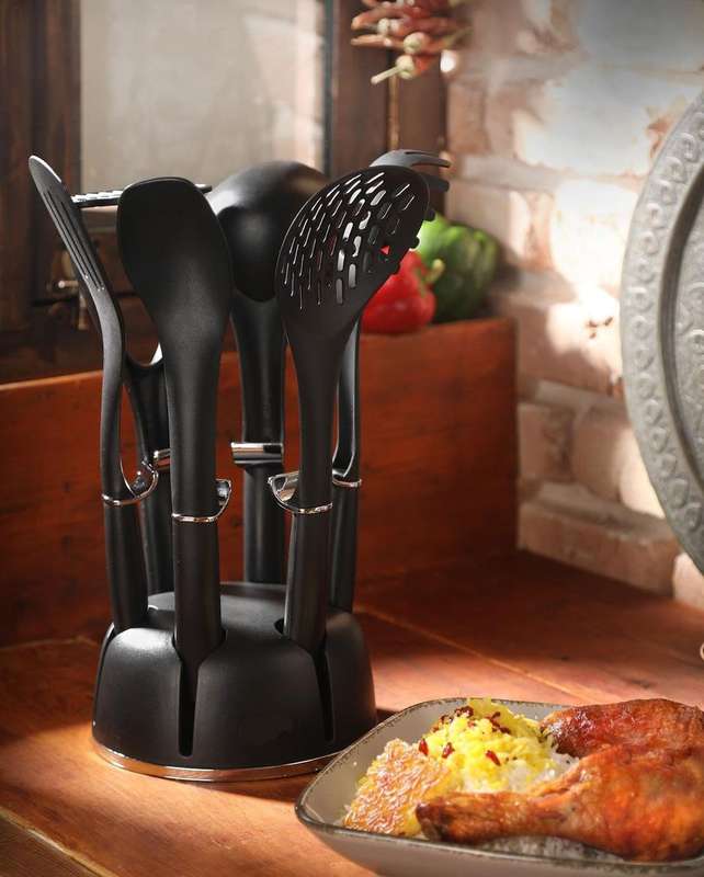 Gold 7 Kitchen Utensil Set - Black