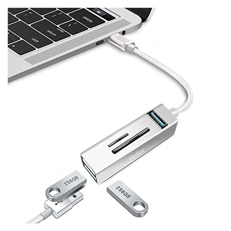 5 in 1 Multipurpose Type-C To USB Hub-Silver