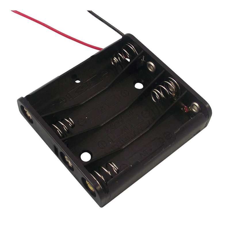 Keystone (2478) Battery Holder, AA x 4, 6" Wire Leads