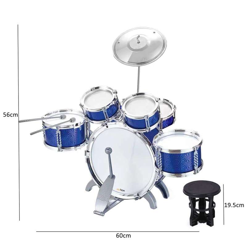 Children Kids Toy Jazz Drum Play Set - Blue