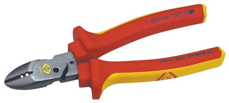 CK Tools (431008) Combination Cable Cutter, Redline VDE, Side Cutter,160mm