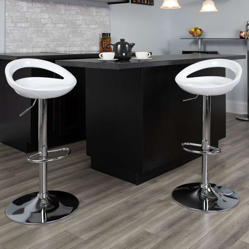 Cut Out Bar Stool Glossy - White
