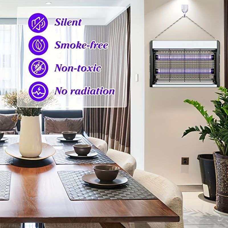 12W Electric LED UV Lamp Mosquito Killer w/ Chain Hook
