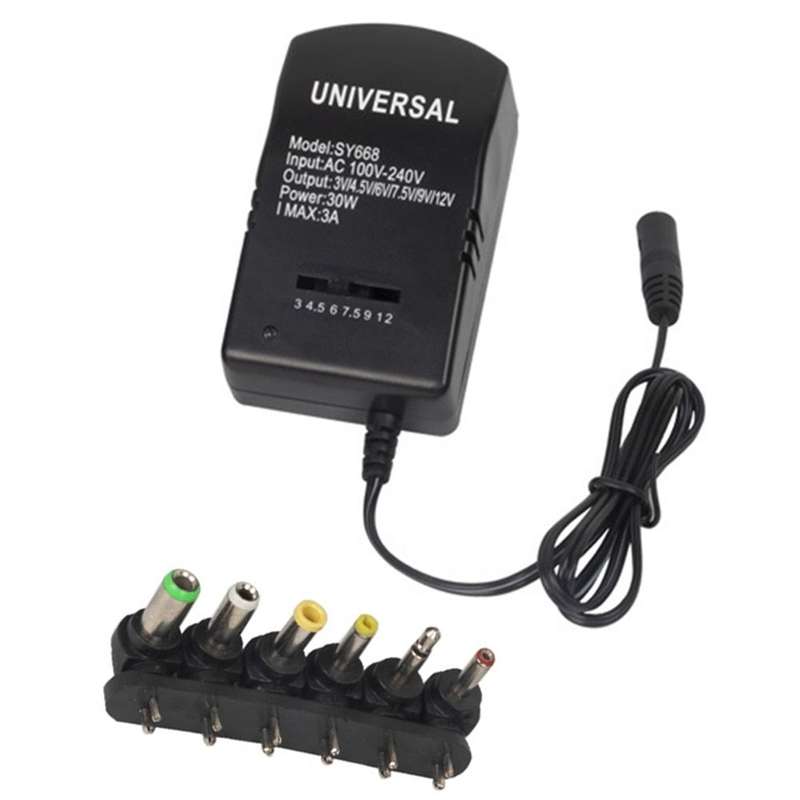 Universal Adjustable charger 3V TO 12V 30W 3A Ac Dc Adapter