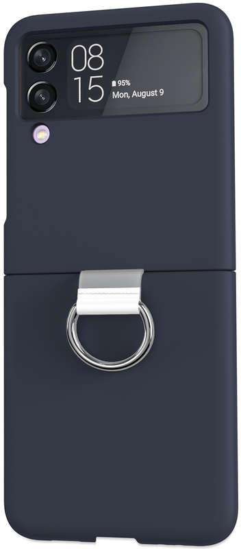 Ring Holder Silicone Protective Case for Samsung Z Flip 3 5G Black Blue Green