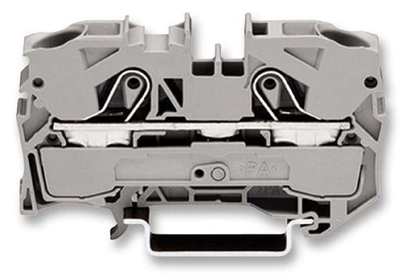 Wago (2010-1201) DIN Rail Mount Terminal Block, 2 Ways, 20 AWG, 6 AWG