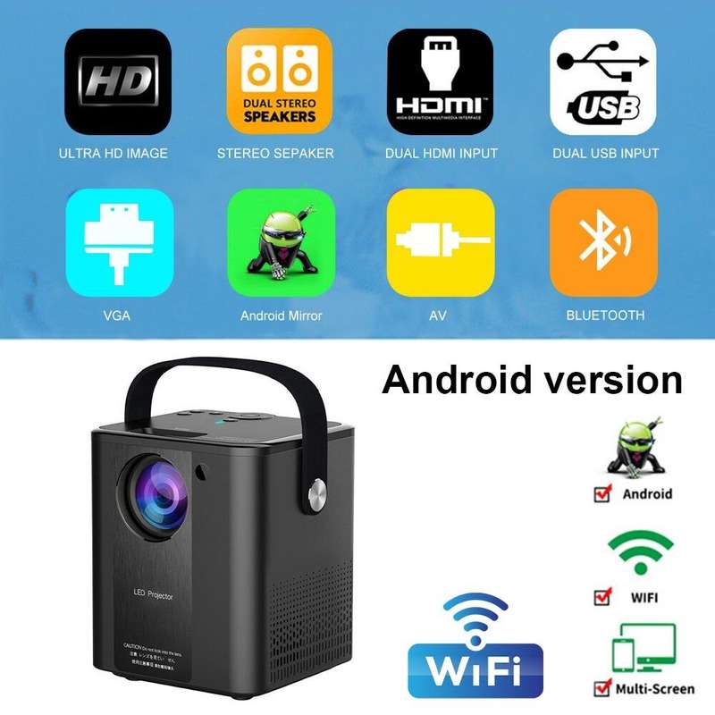 Q2000 Multimedia Portable Projector for Outdoor Movie Ultra 4K