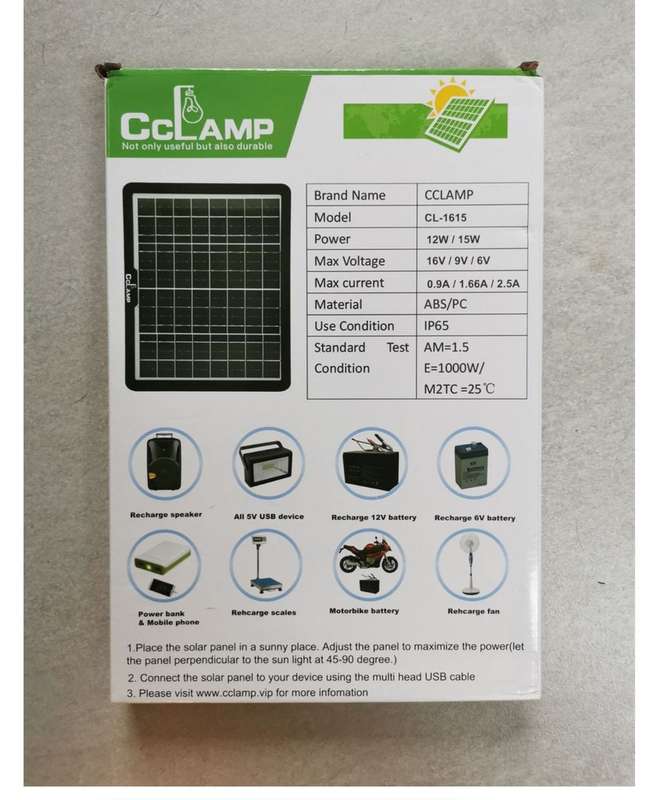 15W Solar Panel Charging Station Charging Panel with USB Multi-Head Cable