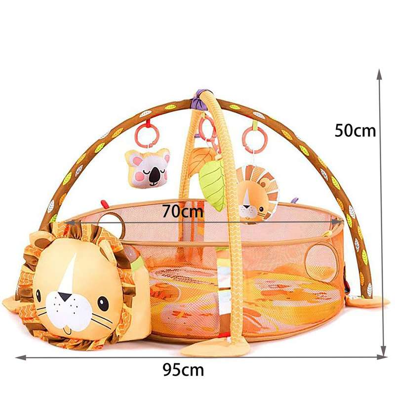 Baby Activity Gym with Hanging Toys and Colorful Ocean Balls Play Mat