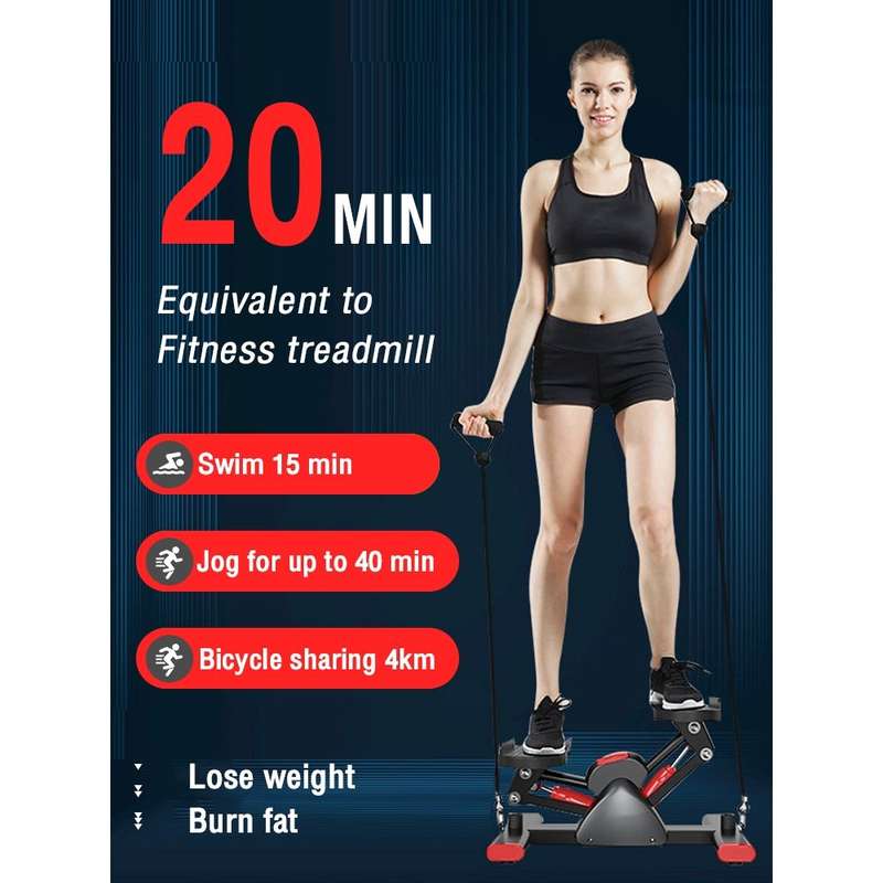 V Shape Fitness Stepper Exercising Machine With Resistance Band