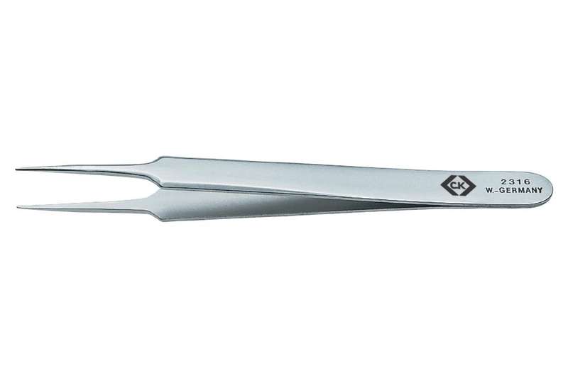 CK Tools (T2316) Tweezer, Fine Tip, Precision, Stainless Steel
