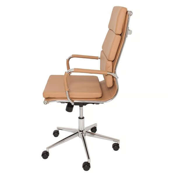 Office Chairs -PU Leather High Back Executive - Camel (Brown) Colour