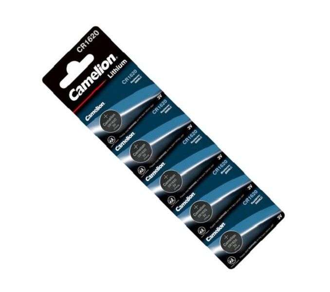 CAMELION CR1620-BP5 Bat Lit 3V 90mA 16x2 Price Per 5P/Card
