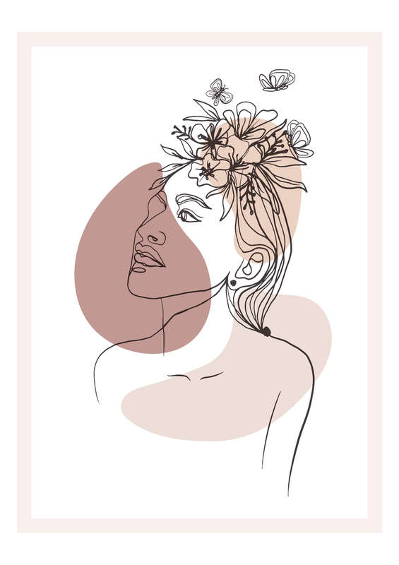 Floral Elegance  Set of 3 Minimalist Floral Line Art Canvas Prints | A4 & A3 Sizes | Modern Bo...