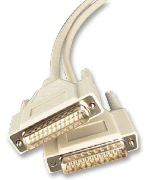 Videk (1120) Computer Cable, RS232, D Sub Mini Plug, 25 Way, 2m, Ivory