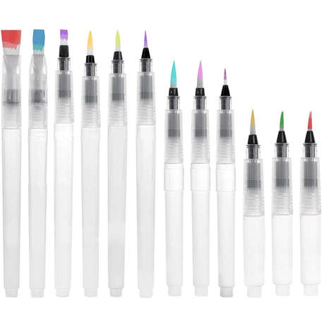 Water Brush Pens - Set of 12 Units for Watercolour Painting