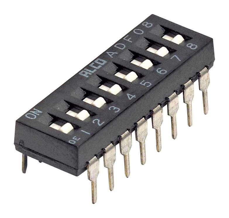 Alcoswitch (ADF08T04) DIP / SIP Switch, SPST, 24 V, 100 mA