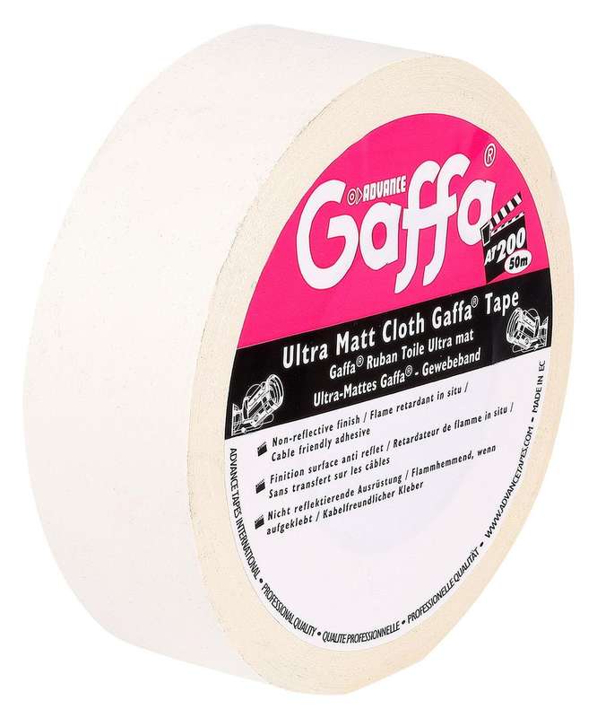 Advanced Tapes (AT200 WHITE 50M X 50MM) Gaffer Tape, 50 mm x 50 m