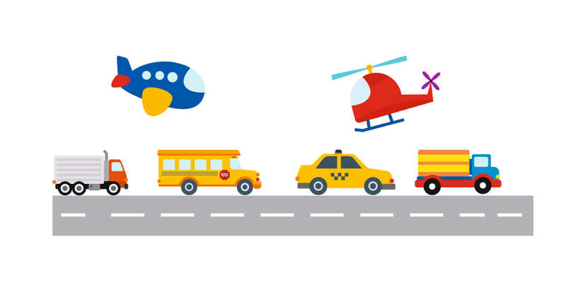 Road and Air Adventure Wall Vinyl Stickers
