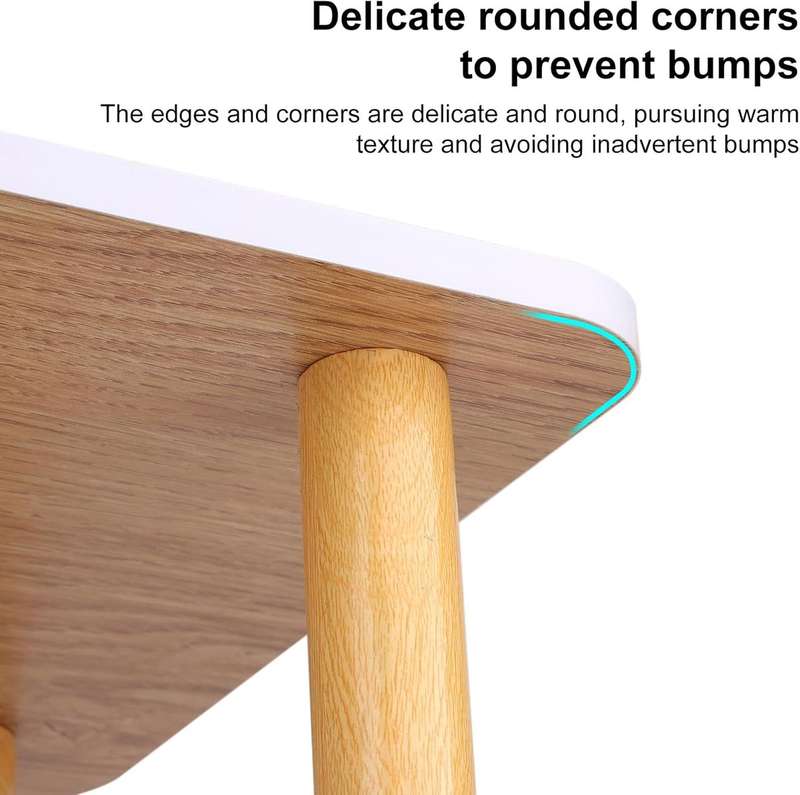 White 2-Tier Square Side Table With Solid Legs