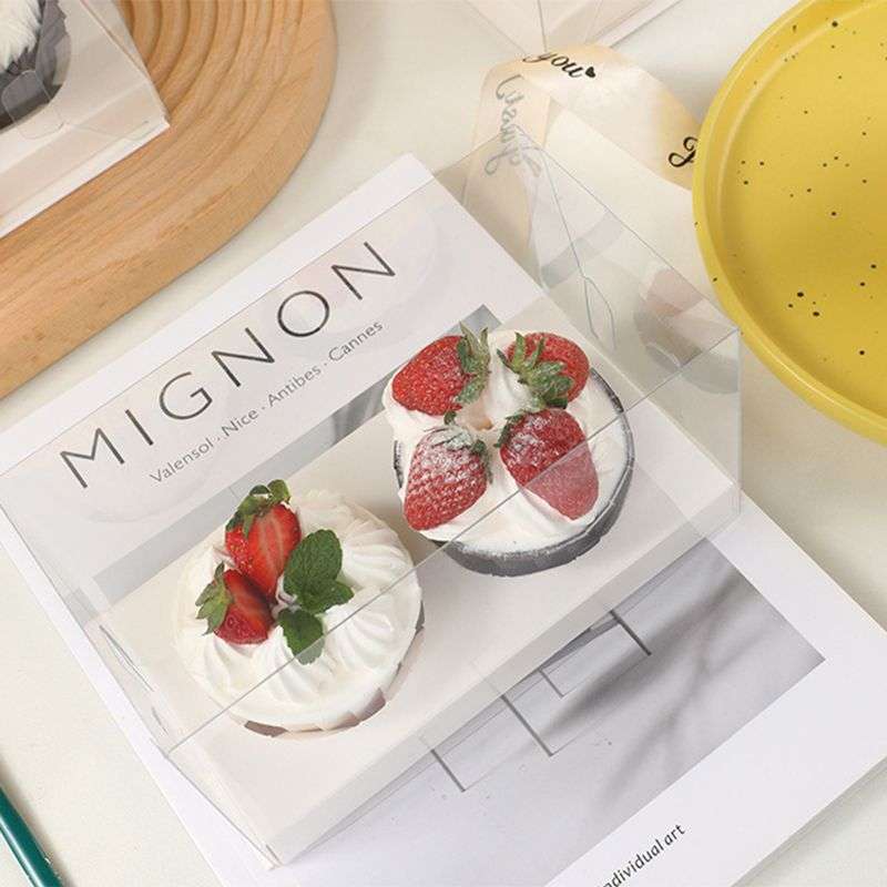 Transparent Cupcake Boxes Cupcake Containers Carrier Holders and Ribbon - 2 Count