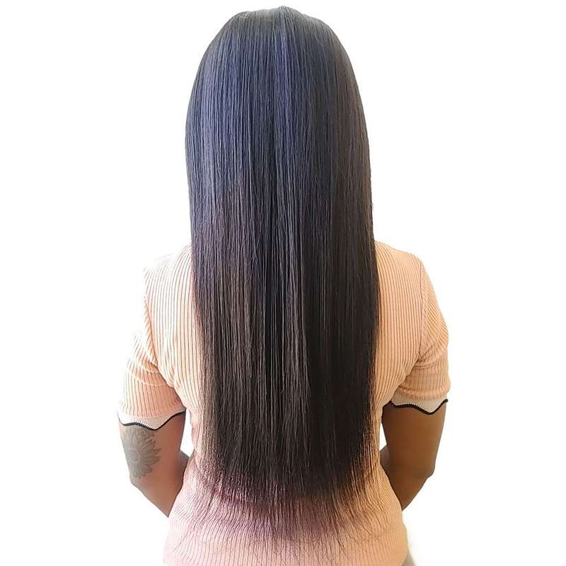 Brazilian/Peruvian Virgin Hair Straight With Full Frontal Wig 22inch Black