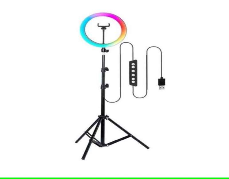 12 Inch Dimmable RGB LED Ring Fill Light With Tripod Stand