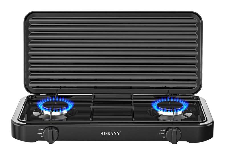 Sokany Gas Powered 2 Plate Stove With Cover