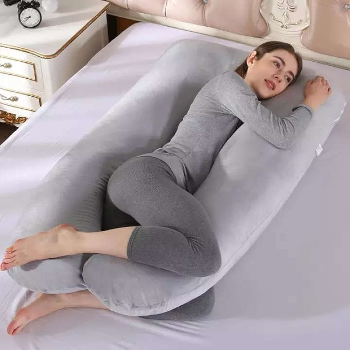 EKLO Pregnancy Pillows, U-Shape Full Body Pillow Jersey Cover Grey  Pregnancy Pillows for Sleeping