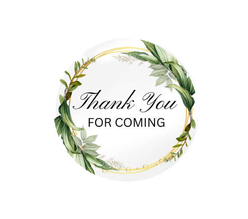 Wedding Thank You for Coming Clear Vinyl Stickers - Pack of 300