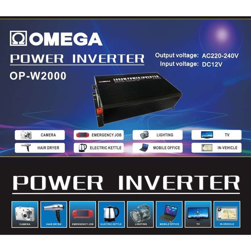 Omega OP-W2000 Power Inverter - Home Emergency or Car Installation