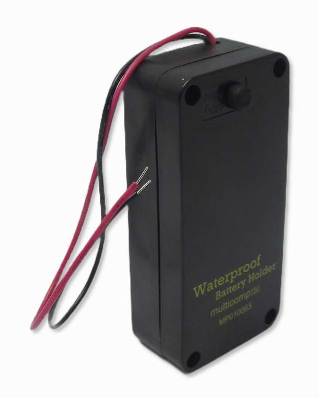 Multicomp Pro (MP010063) Battery Holder 2xAA Size, 150mm with Switch Screw