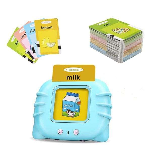 Flash Card Machine - Pictures and Audible Words Educational Toy Blue