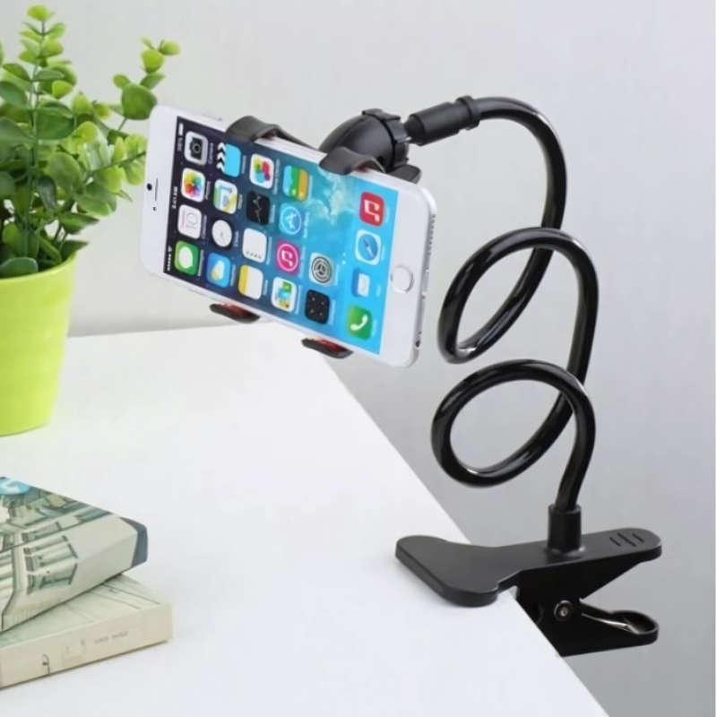 Universal Lazy Bracket Phone Stand  65cm Flexible Gooseneck Arm with 360° Rotation | Clip-On ...