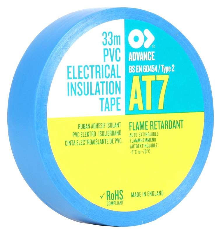 Advanced Tapes (AT7 BLUE 33M X 19MM) Insulation Tape, 19 mm x 33 m