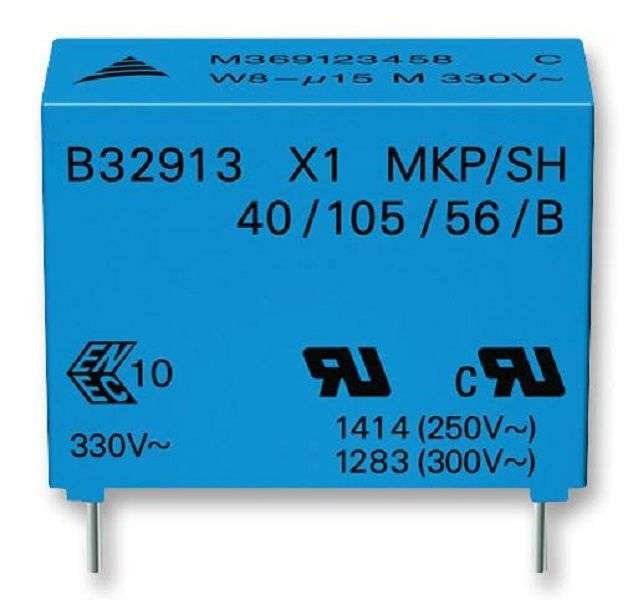 Epcos (B32912B3334M000) Safety Capacitor, Metallized PP, Radial Box - 2 Pin