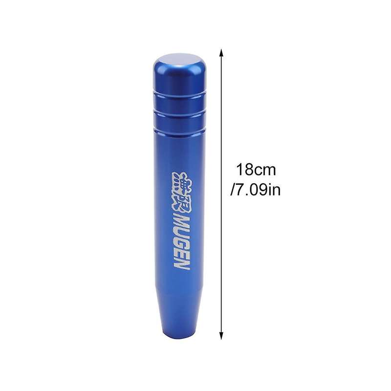 Universal 18cm Blue Mugen Gear Shift Knob in High-Quality Aluminum Alloy