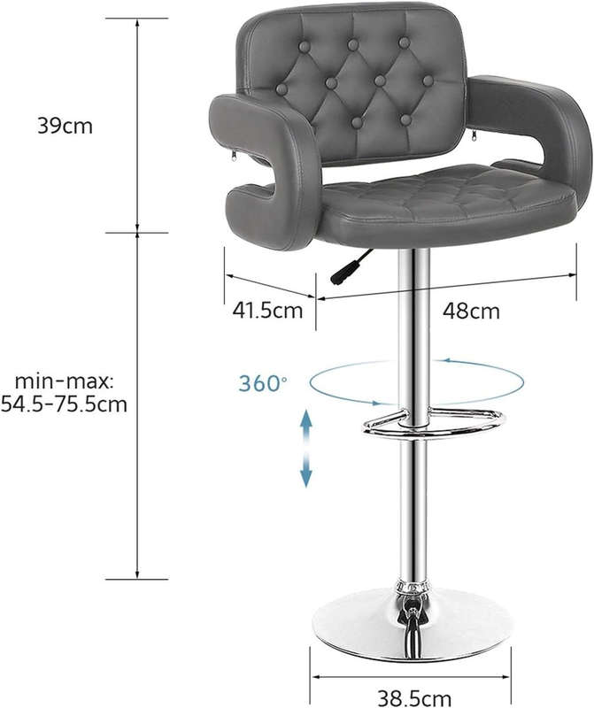 Bar Stools / Kitchen Breakfast Chairs -1 Pack - Grey Colour