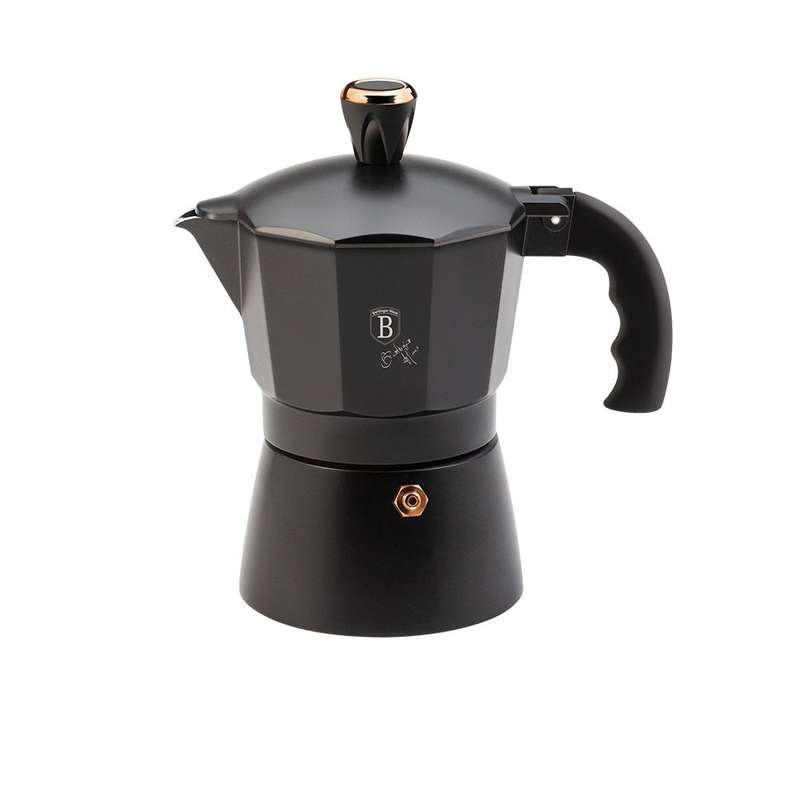 Berlinger Haus 6 Cup Aluminium Coffee Maker - Black Rose(DISPLAY MODEL)