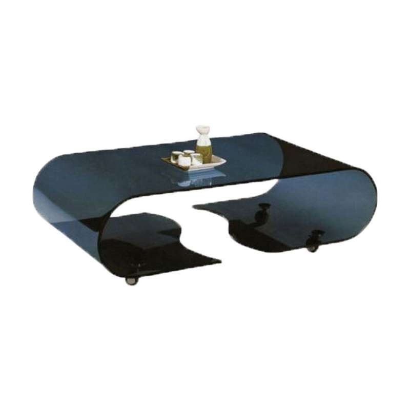 Decorative Coffee Table With Full Bent Glass-Black