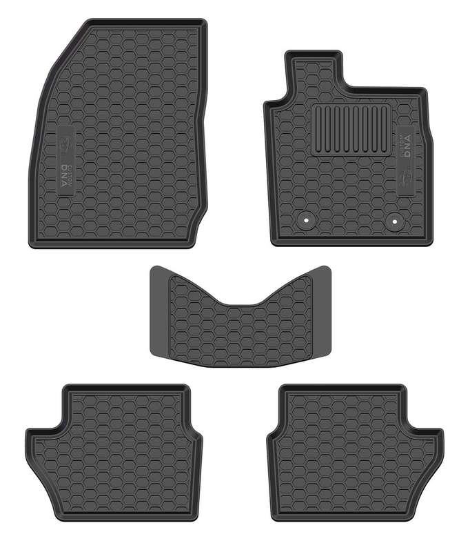 5 Piece Rubber Car Mat Set Compatible with Ford Ecosport 2013-