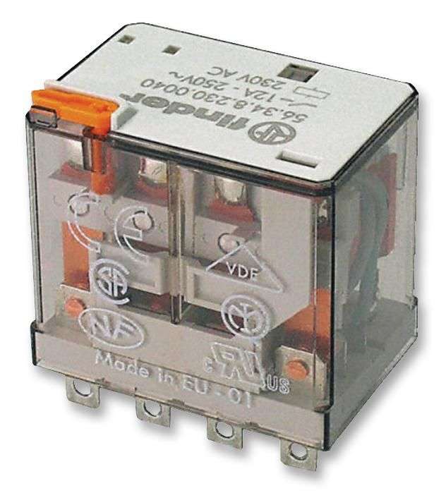 Finder (56.34.8.230.0000) Power Relay, 12 A, 56 Series, Socket