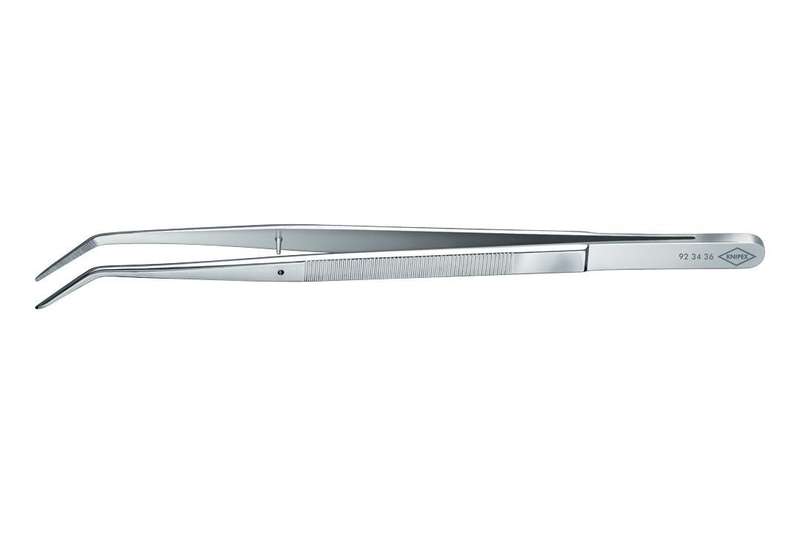 Knipex (92 34 36) Tweezer, Bent, Pointed, Stainless Steel, 155 mm Length
