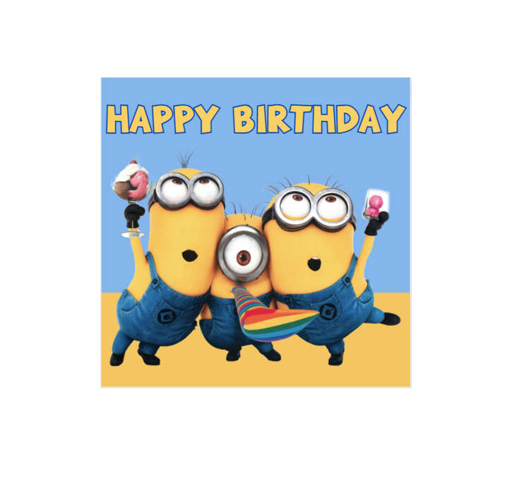 Minion Theme Birthday Stickers - Pack of 25