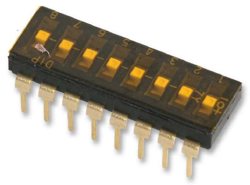 Multicomp Pro (MCTIIR-08-T) DIP / SIP Switch, SPDT, 24 VDC, 25 mA