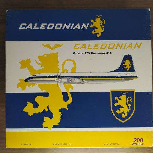 1:200 Scale, Bristol 175 Britannia 314-Caledonian, Diecast Display Model.