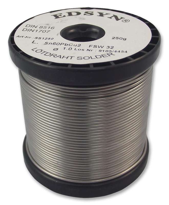 Edsyn (SS1250) Solder Wire, FSW32, 1mm Diameter, 183°C, 250g